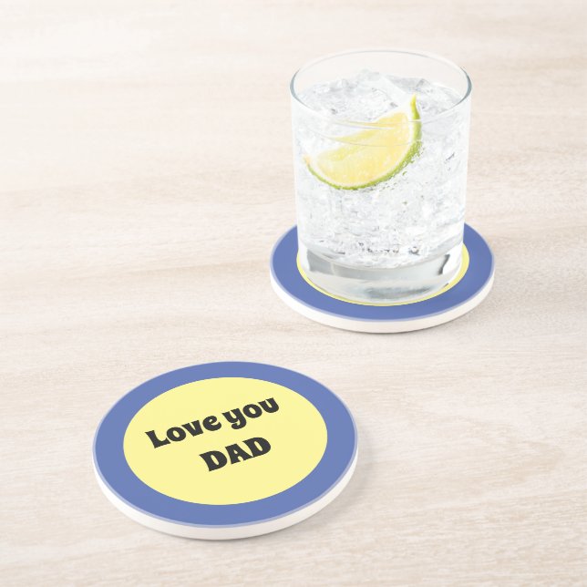 Yellow Big Dot Square Sticker Coaster (Side)
