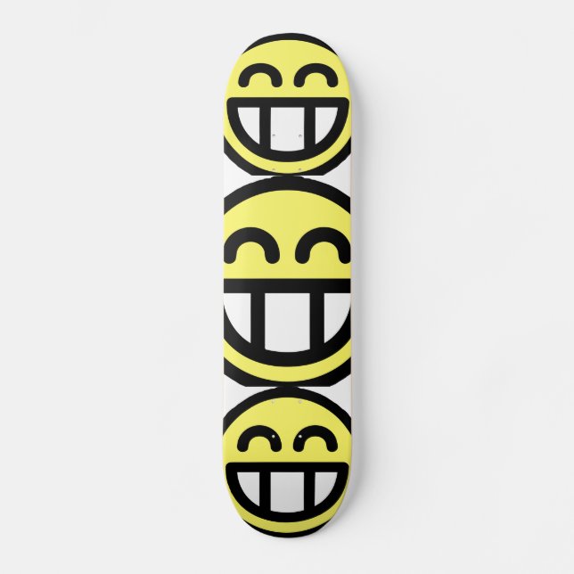 Yellow Big Grin Face Skateboard Deck (Front)