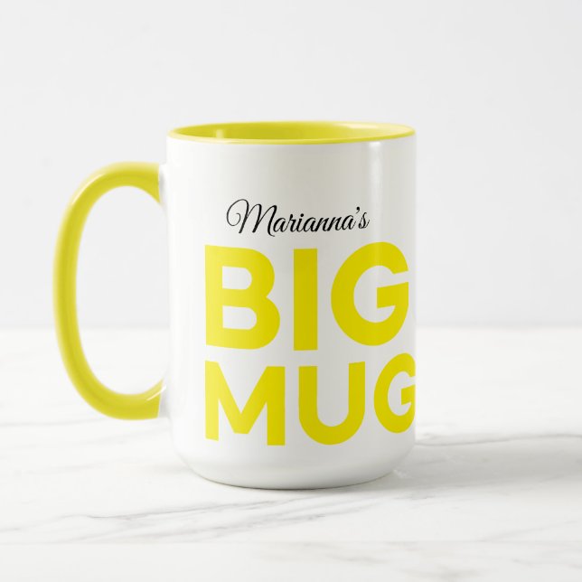 Yellow Big Mug | Huge Mug | Script Custom Name (Left)