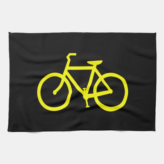 Yellow  Bike Kitchen Towel (Horizontal)