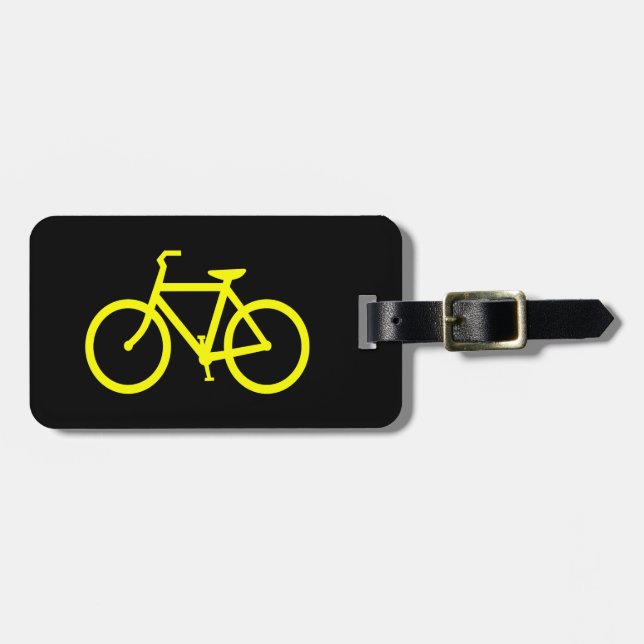 Yellow  Bike Luggage Tag (Front Horizontal)