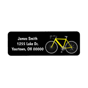 Yellow Bike On Black Label