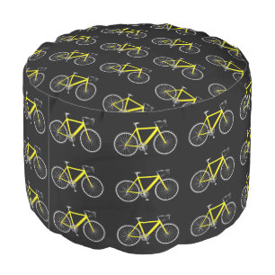 Yellow Bike On Black Pouf
