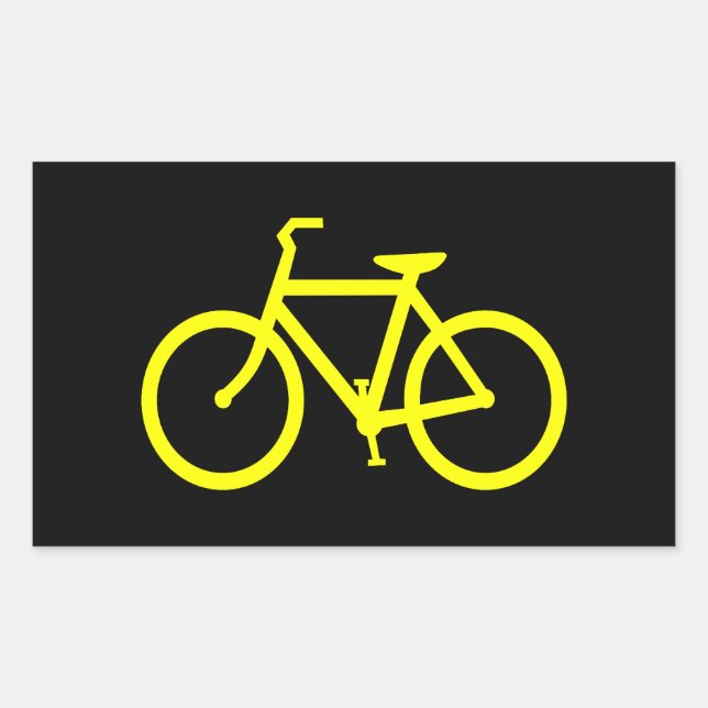 Yellow  Bike Rectangular Sticker (Front)