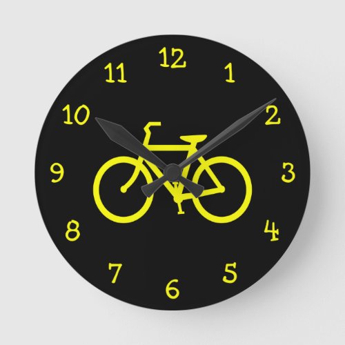 Yellow  Bike Round Clock