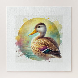 Yellow Billed Duck 180724AREF102 - Watercolor Jigsaw Puzzle