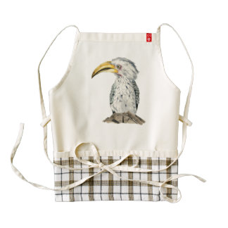Yellow-Billed Hornbill Watercolor Painting Zazzle HEART Apron