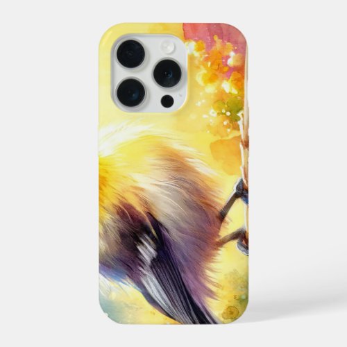 Yellow Billed Tit Tyrant AREF564 _ Watercolor iPhone 15 Pro Case