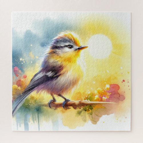 Yellow Billed Tit Tyrant AREF564 _ Watercolor Jigsaw Puzzle