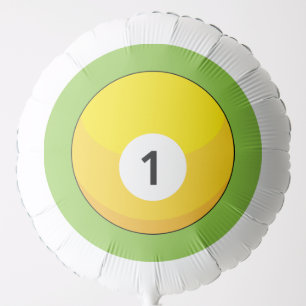 Yellow Billiard Ball Number One Balloon