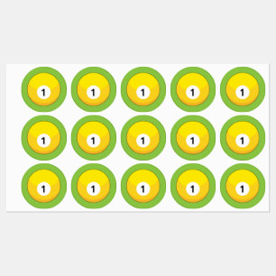 Yellow Billiard Ball Number One Labels