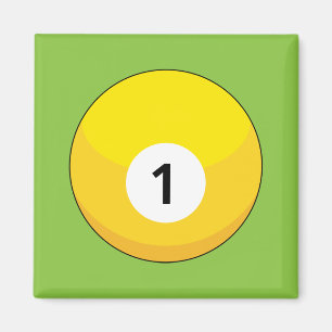 Yellow Billiard Ball Number One Magnet