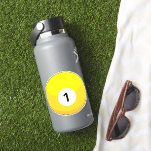 Yellow Billiard Ball Number One Sticker