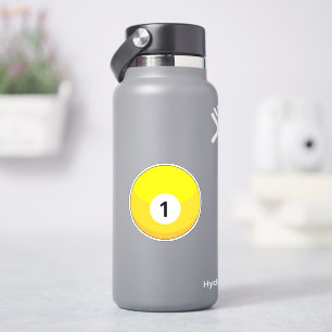 Yellow Billiard Ball Number One Sticker
