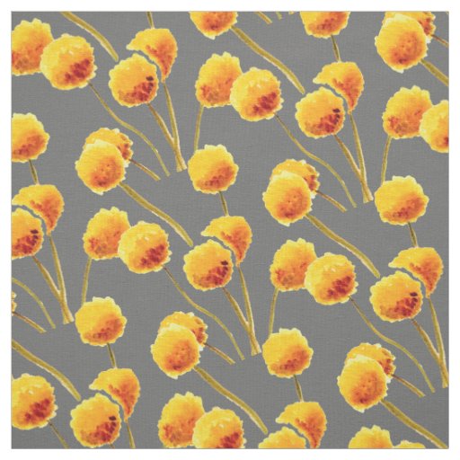 Yellow Billy Button native Australian flower Fabric