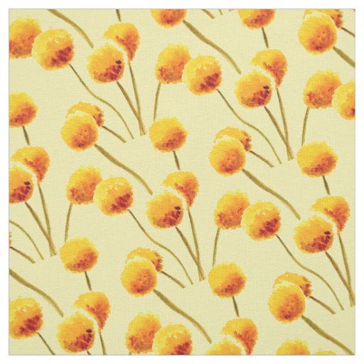 Yellow Billy Button native Australian flower Fabric