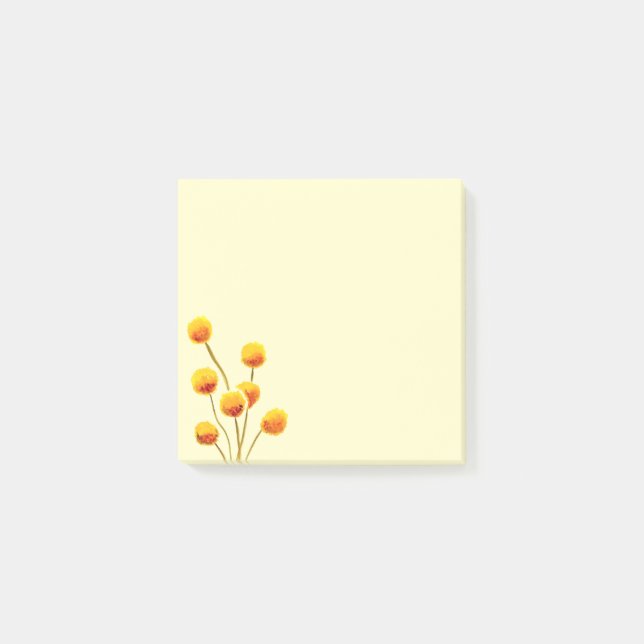 Yellow Billy Button native Australian flower Post-it Notes (Front)