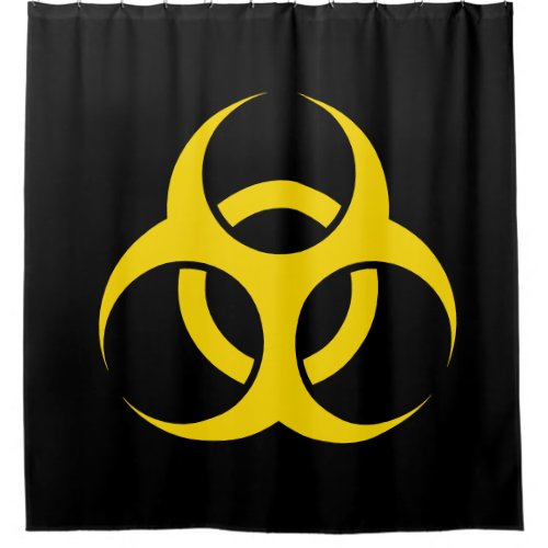 Yellow Biohazard Contaminated Area Caution Sign Shower Curtain