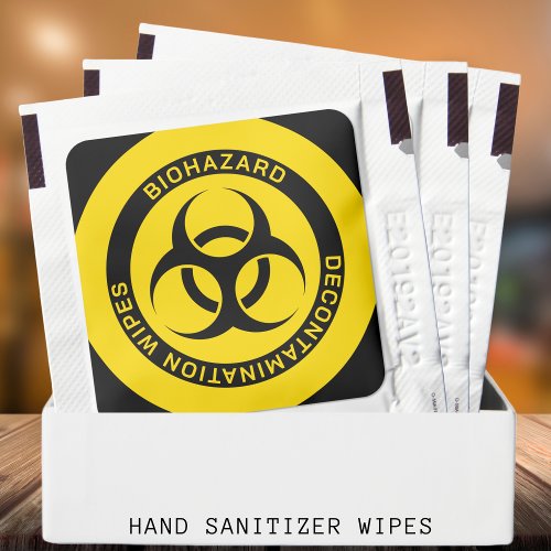 Yellow Biohazard Decontamination Wipes Hand Sanitizer Packet