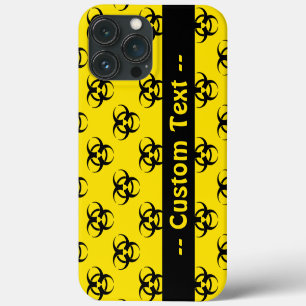 Yellow Biohazard Phone Case w/ Custom Text