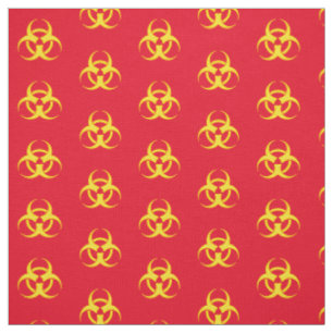 Yellow Biohazard Symbol Fabric