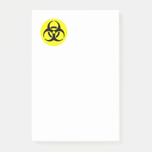 Yellow BioHazard Symbol Post_it Notes