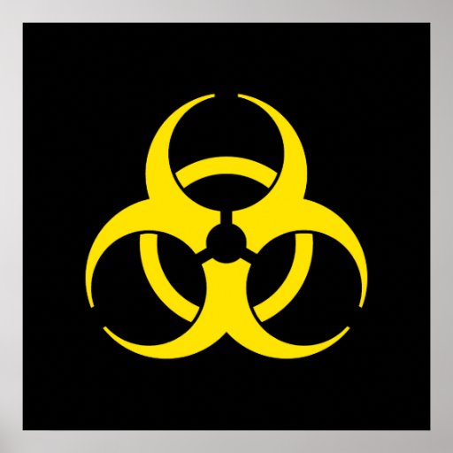 Yellow Biohazard Symbol Poster | Zazzle