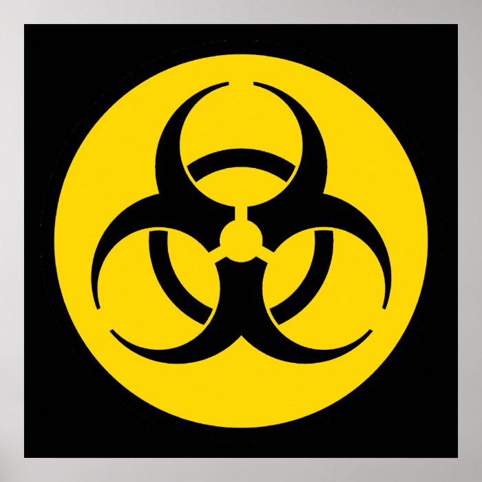 Yellow Biohazard Symbol Poster