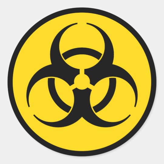 Yellow Biohazard Symbol Sticker | Zazzle.com