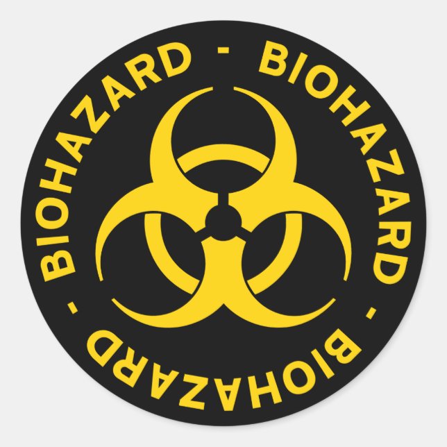 Yellow Biohazard Symbol Sticker (Front)