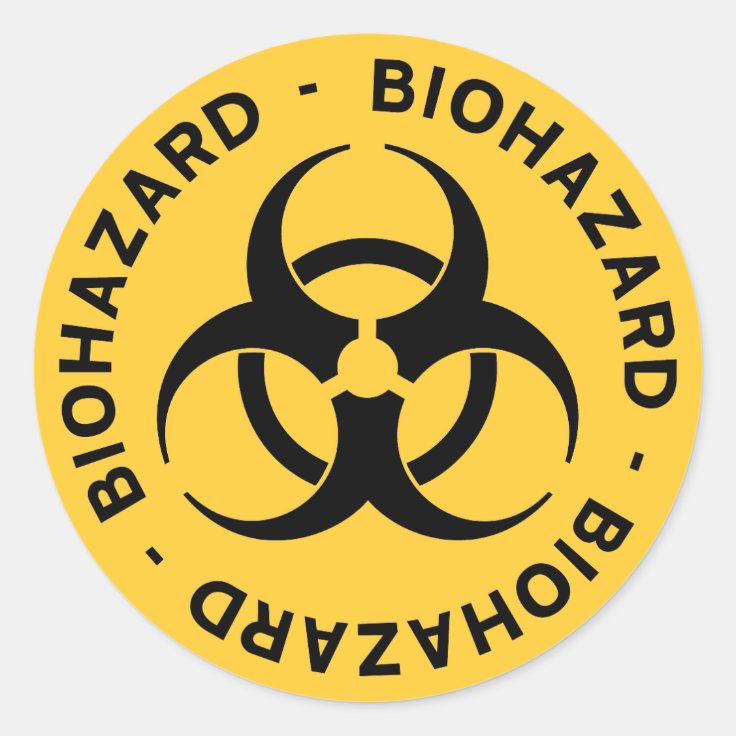 Yellow Biohazard Symbol Sticker Zazzle