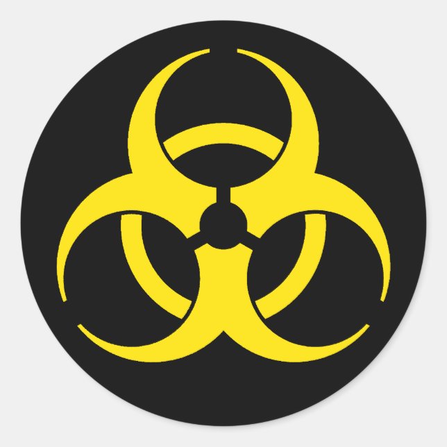 Yellow Biohazard Symbol Sticker (Front)
