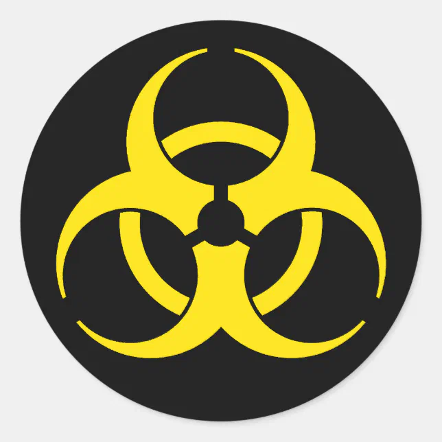 Yellow Biohazard Symbol Sticker | Zazzle