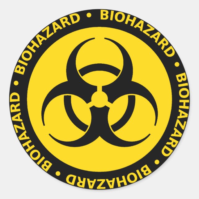 Yellow Biohazard Symbol Sticker (Front)