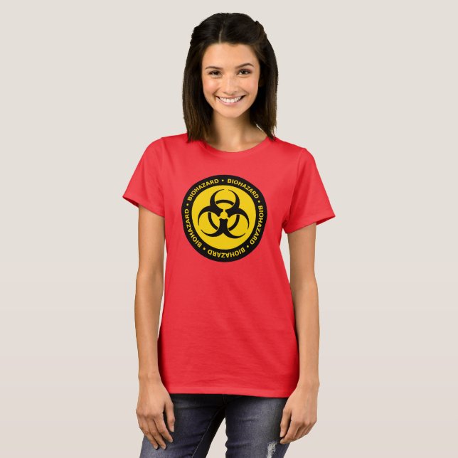 Yellow Biohazard Symbol T-Shirt (Front Full)