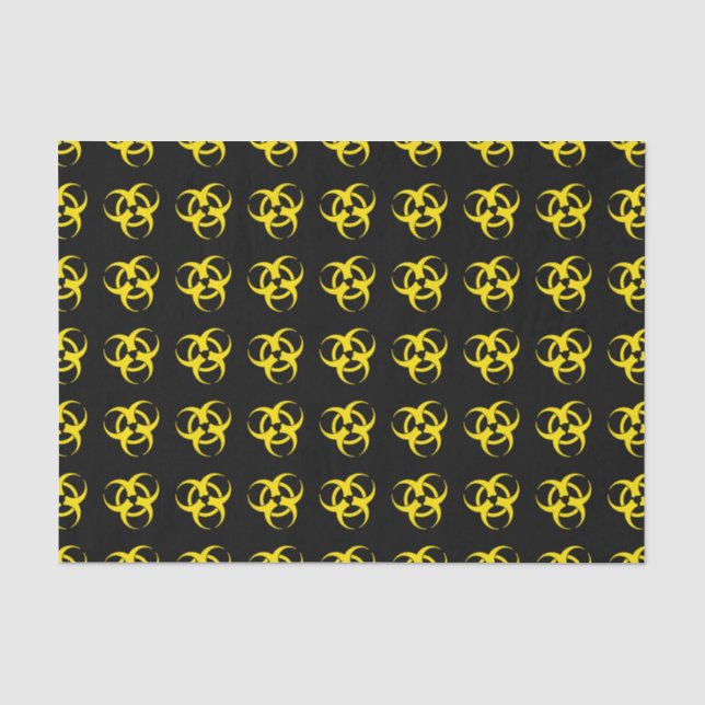 Yellow Biohazard Symbol Tissue Paper (Front)