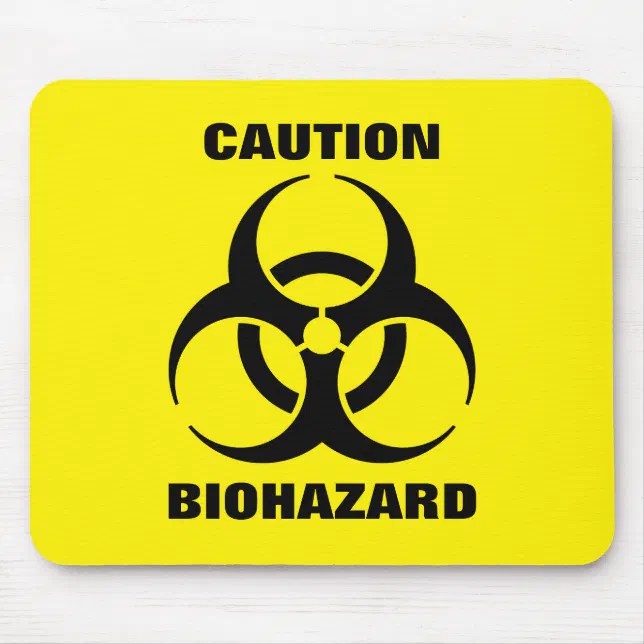 Yellow Biohazard Symbol Warning Sign Mouse Pad | Zazzle