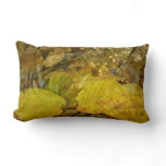 Yellow Birch Leaves in Stream Lumbar Pillow