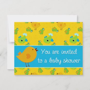 Yellow Bird Baby Shower Invitation by dbvisualarts at Zazzle