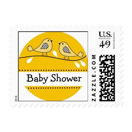 Yellow Bird Baby Shower Stamps