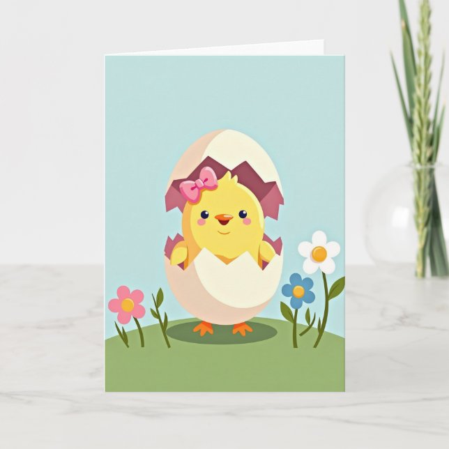Yellow Bird Bow Hatchling Card (Front)
