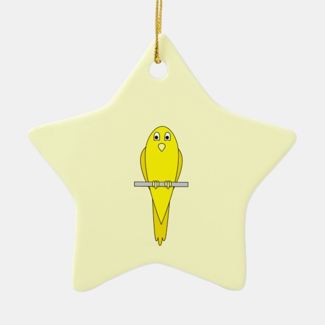 Yellow Bird. Canary. Ceramic Ornament (Front)