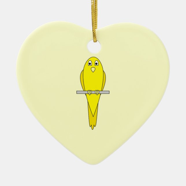 Yellow Bird. Canary. Ceramic Ornament (Front)