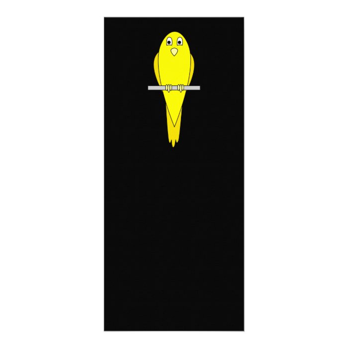 Yellow Bird. Canary. On Black. Custom Rack Card