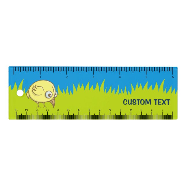 Yellow Bird Cartoon 6 inch Ruler (Front)