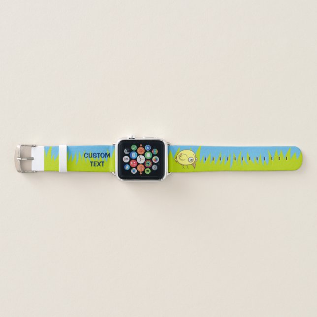 Yellow Bird Cartoon Apple Watch Band (Front)