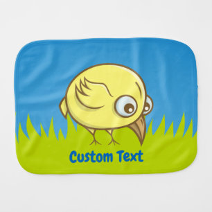 Yellow bird cartoon baby burp cloth