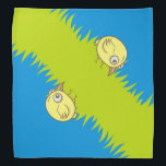 Yellow bird cartoon bandana<br><div class="desc">A cute and funny yellow bird cartoon on grass and sky background.</div>