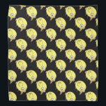Yellow bird cartoon bandana<br><div class="desc">A cute and funny yellow bird cartoon on black background.</div>