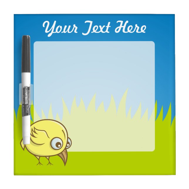 Yellow bird cartoon Dry-Erase board (Front)